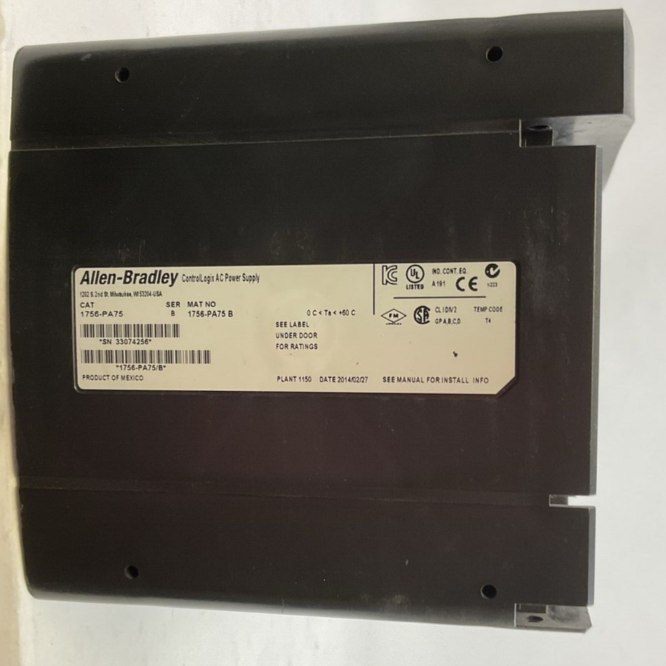 ALLEN BRADLEY 1756-PA75 SER B AC POWER SUPPLY 1756-A17 SER B 17 SLOT