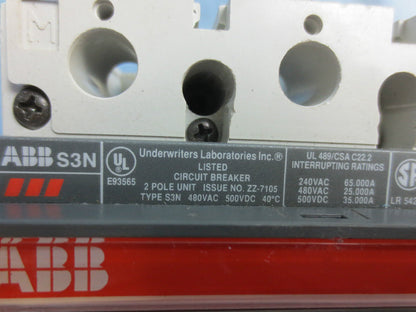 ABB SACE S3 S3N CIRCUIT BREAKER 30A 480V 2-POLE