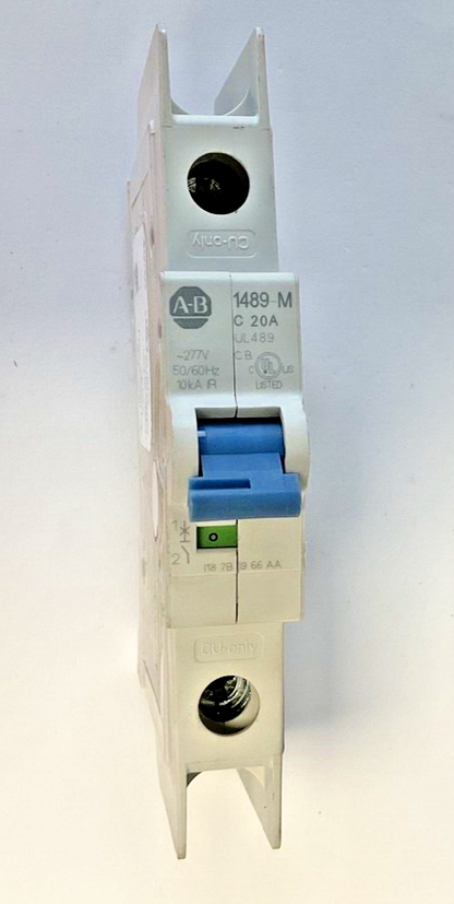 ALLEN BRADLEY 1489-M1C200 CIRCUIT BREAKER SER.D 20A 480Y/277V 10KA 50/60HZ 1POLE