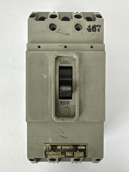 ITE H4162 CIRCUIT BREAKER HF FRAME TYP FTM 30AMP 3POLE 600VAC 250VDC