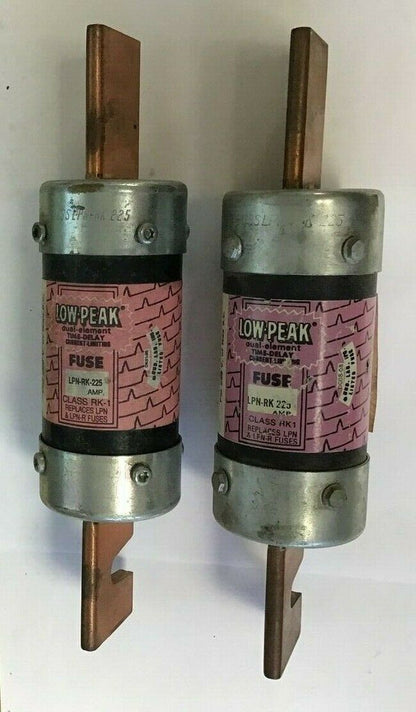 BUSSMANN LPN-RK-225 LOW PEAK FUSE 225AMP 250VAC CLASS RK1***LOTOF2***