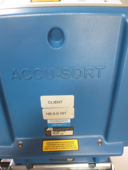 ACCU-SORT AXIOM-X LASER 4L BARCODE SCANNER W/ PS-4024 DC POWER SUPPLY- FOR PARTS