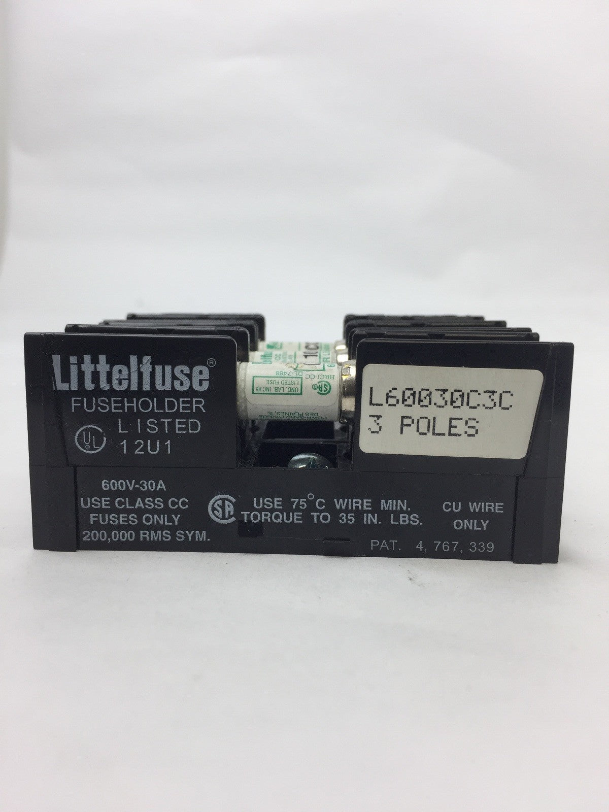 LITTELFUSE L60030C3C FUSE HOLDER WITH 3 CCMR 10 AMP FUSES