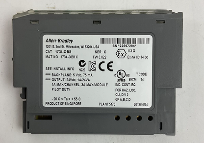 ALLEN BRADLEY 1734-OB8 SER C FW 3.022 OUTPUT MODULE