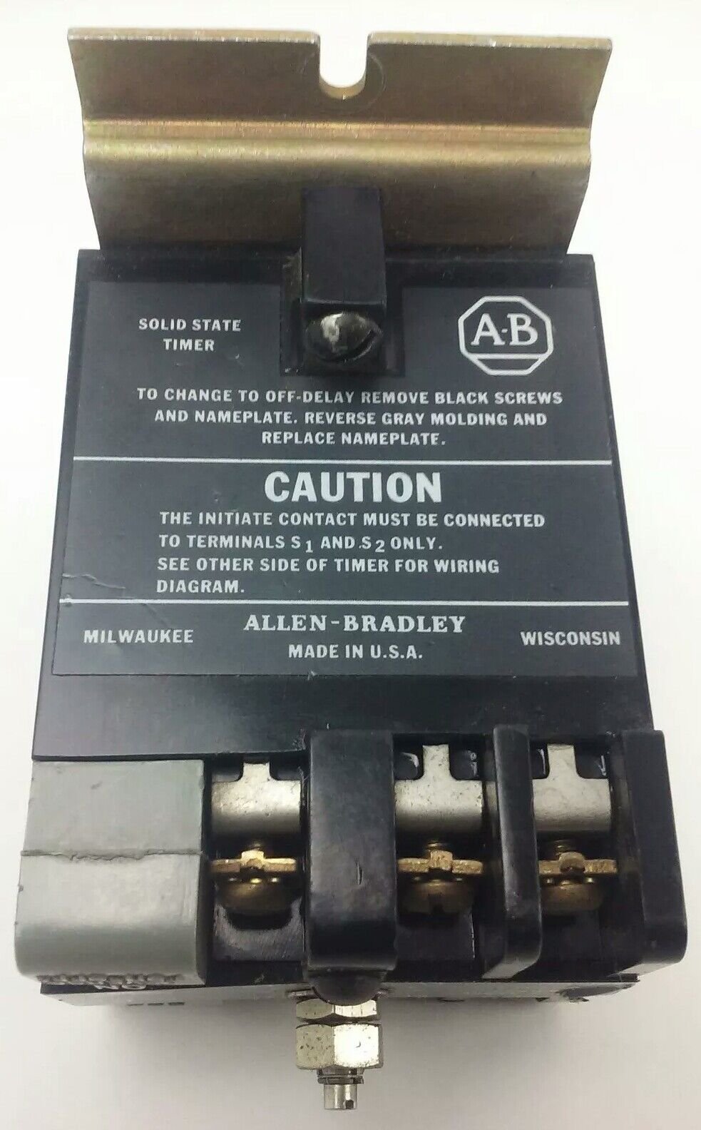 ALLEN BRADLEY 852S-NSC SER.F SOLID STATE TIMER, 1-60 SECONDS TIME DELAY RANGE