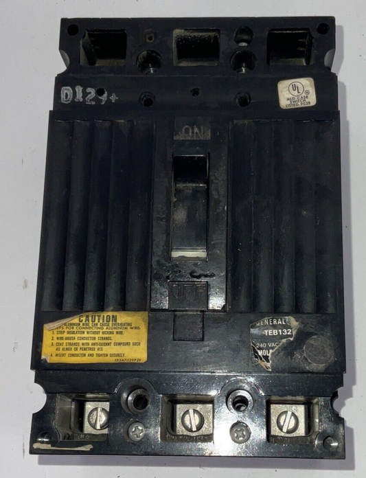 GENERAL ELECTRIC TEB132Y100 CIRCUIT BREAKER 100A 240VAC 3POLE