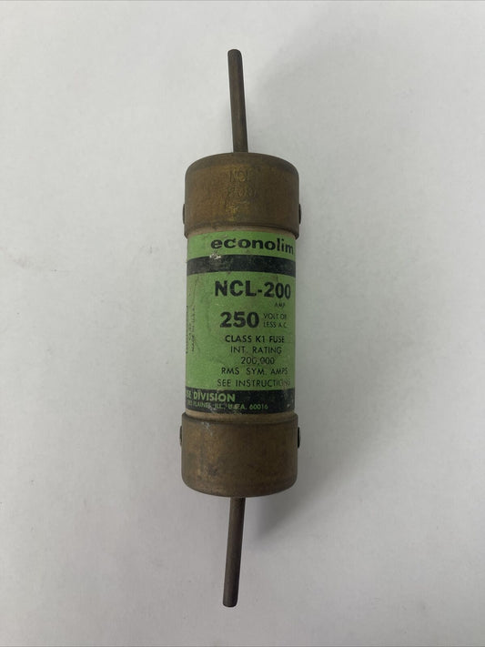 ECONOLIM NCL-200 CLASS K1 FUSE 200AMP 250VAC