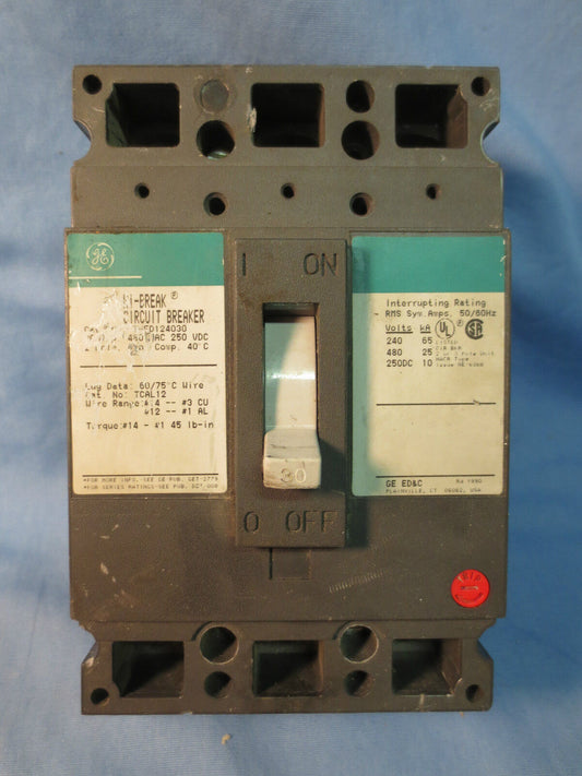 GE THED124030 30A 2-POLE HI-BREAK CIRCUIT BREAKER