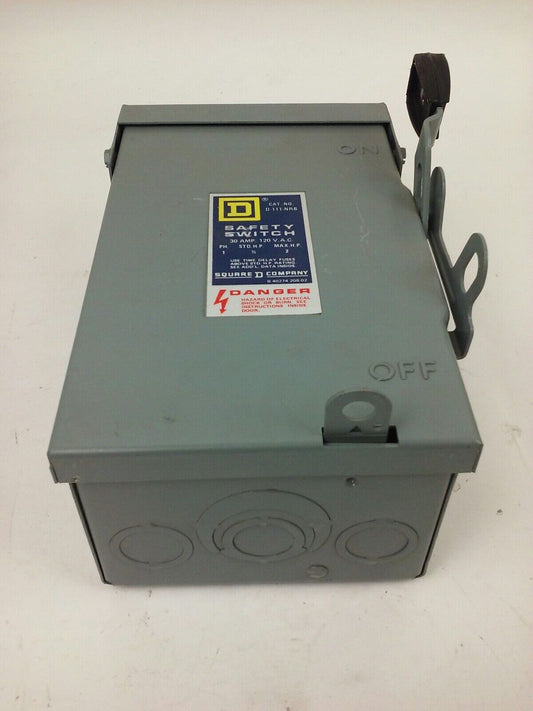 SQ.D D-111-NRB, SER. E1, SAFETY SWITCH, 1P, 30A, 120V, STD H.P. 1/2, MAX H.P 2