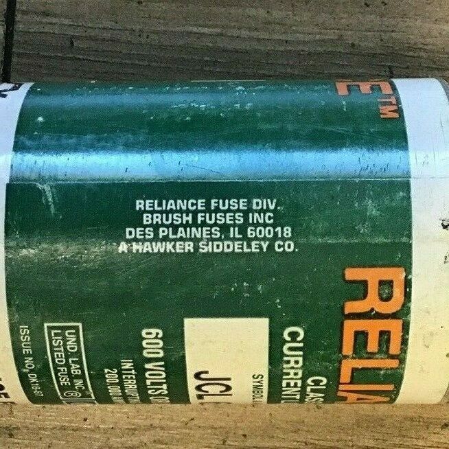 RELIANCE JCL 600 600V FUSE CLASS J CURRENT LIMITING FUSE