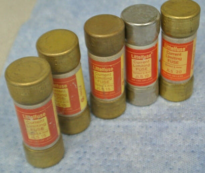 LOT of 5 / LITTELFUSE JLS10, JLS15, JLS20 CURRENT-LIMITING FUSES