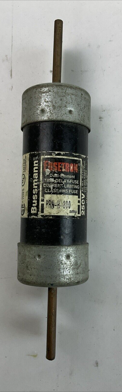 FUSETRON FRN-R-200 DUAL-ELEMENT TIME-DELAY CURRENT LIMITING FUSE 200AMP 250VAC