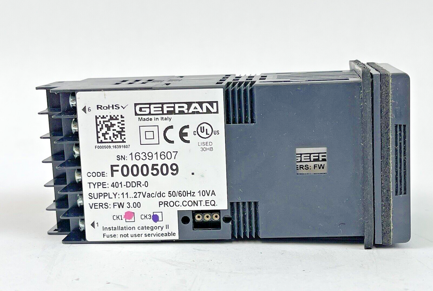 GEFRAN - F000509 401 SERIES - SINGLE DISPLAY CONTROLLER - 11 TO 27 V AC/DC, LED