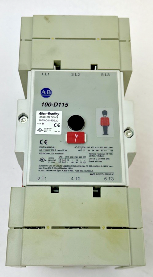 ALLEN BRADLEY 100S-D115D22C CONTACTOR SER.B 250A 12KV 600VAC