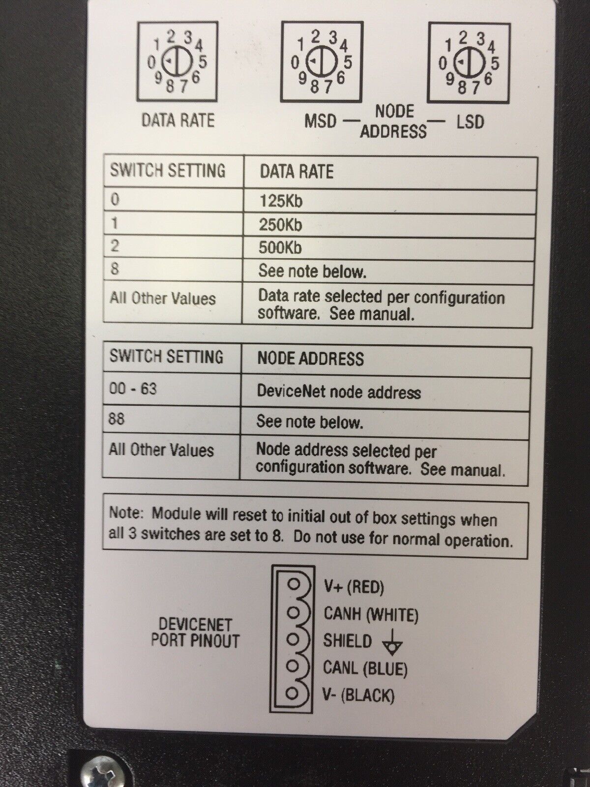 ALLEN BRADLEY 1756-DNB DEVICENET COMMUNICATION MODULE SER D 24VDC F/W REV 11.003