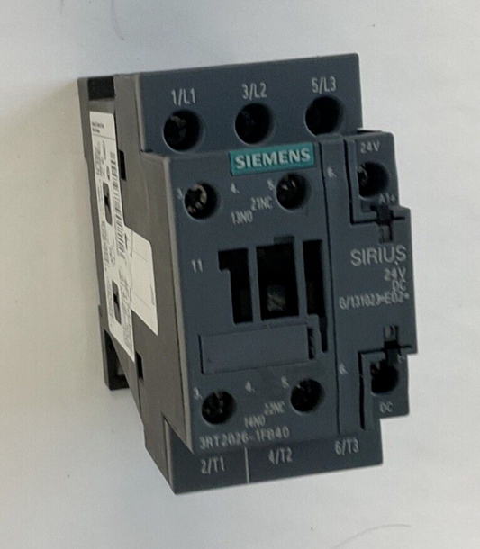 SIEMENS 3RT2026-1FB40 CONTACTOR 24VDC 35A 600VAC