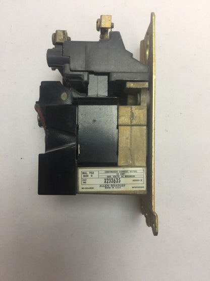 ALLEN BRADLEY X233635 CONTACTOR 600VAC 18AMP SER K SIZE 0 70A86 COIL 120V 60CY