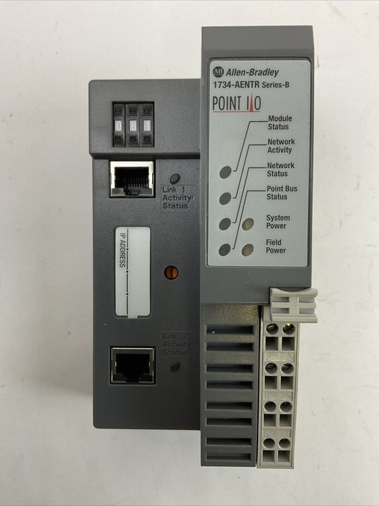 ALLEN BRADLEY 1734-AENTR SER B FW 5.014 COMMUNICATIONS ADAPTER MODULE 10-28.8VDC