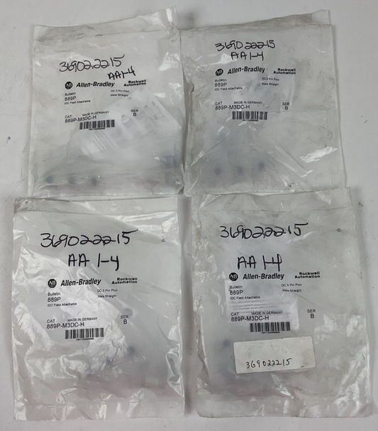 ALLEN BRADLEY 889P-M3DC-H IDC FIELD ATTACHABLE MALE STRAIGHT SER.B **LOTOF4**