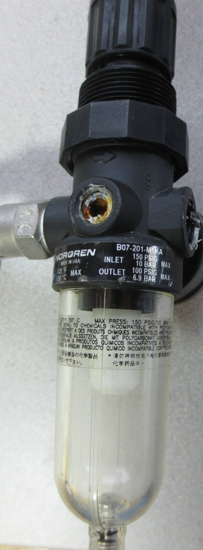 NORGREN B07-201-M1KA FILTER REGULATOR w/, WINTERS GAUGE 0-700psi