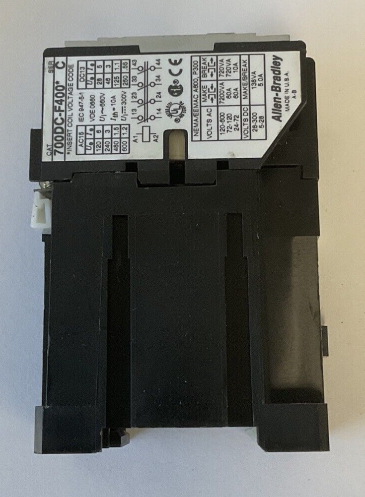 ALLEN BRADLEY 700DC-F400* CONTROL RELAY  SER.C 40E 10A 660V