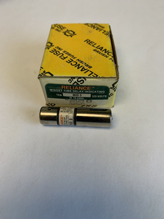 Reliance MID3 3A 125V Fuse "Lot of 10"