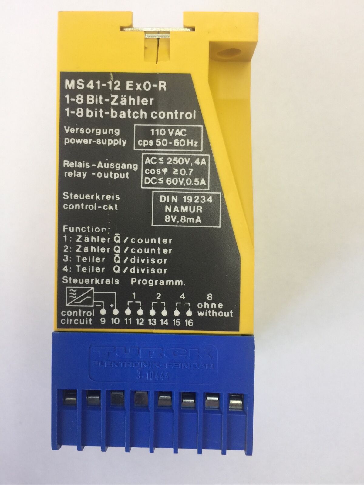 TURCK MS 41-12 Ex0-R MULTI SAFE POWER SUPPLY 110VAC RELAY OUTPUT 250VAC 60VDC