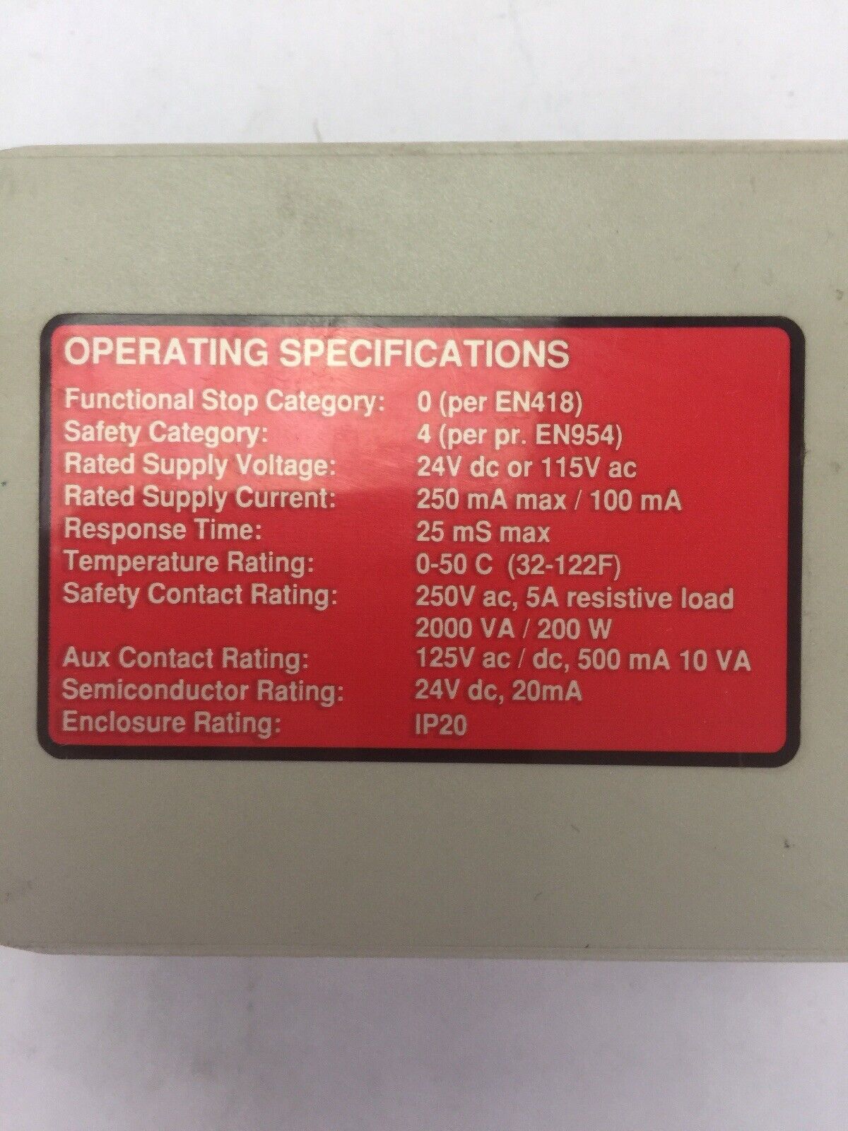 BANNER ES-GA-5A MACHINE SAFETY RELAY 24VDC OR 115VAC 250mA / 100mA