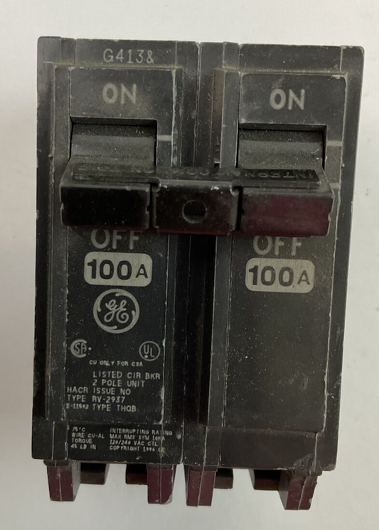 GE THQB2100 CIRCUIT BREAKER 2POLE 100AMP 120/240VAC