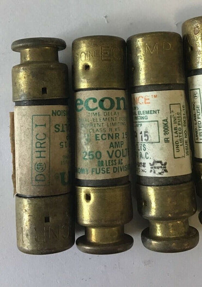 RELIANCE/ECON ECNR 15 FUSE CLASS RK5 TIME DELAY 250VAC***LOTOF10***