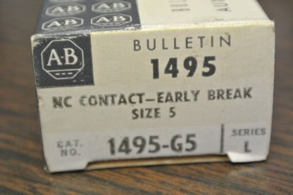 ALLEN-BRADLEY 1495-G5 AUXILIARY CONTACT / N.C. / EARLY BREAK / SIZE 5 / NEW SURP