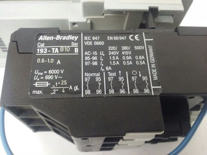 ALLEN BRADLEY 100-C09D*10 SER. A,CONTACTOR,3PH,600V,25A,24VDC COIL ,W/ 193-TAB10