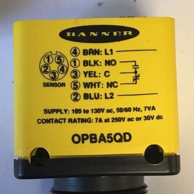 BANNER OPBA5QD SENSOR POWER BLOCK 130VAC 50/60HZ