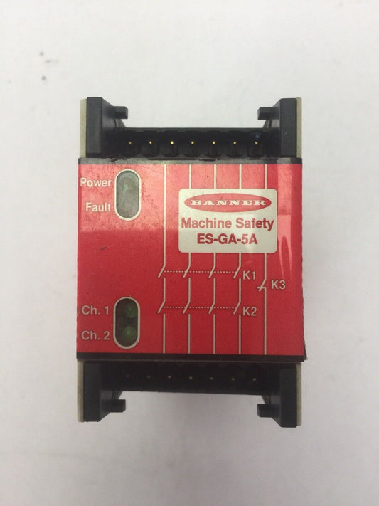 BANNER ES-GA-5A MACHINE SAFETY RELAY 24VDC OR 115VAC 250mA / 100mA