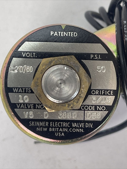 SKINNER V5D3880 V5 SERIES SOLENOID VALVE 50PSI 120V 60HZ 10WATTS