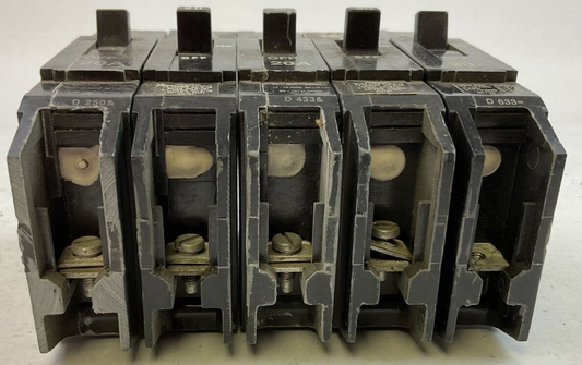 GE TEY120 20AMP 277VAC 125VDC 1POLE CIRCUIT BREAKER (LOT OF 5)