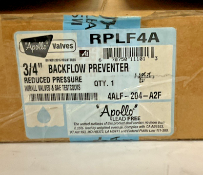 APOLLO RPLF4A  3/4" BACKFLOW PREVENTER VALVES 175PSI