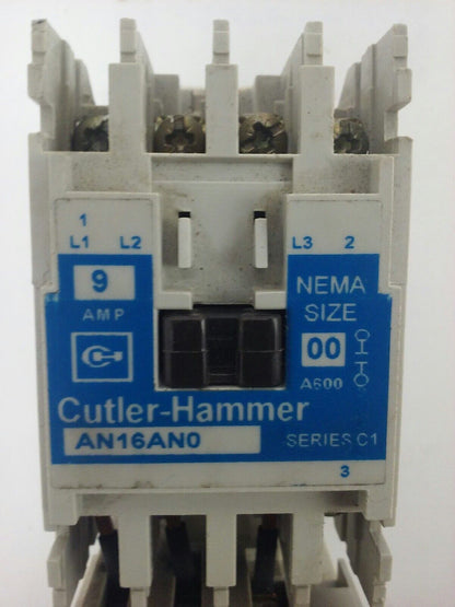 CUTLER HAMMER AN16AN0, STARTER, SIZE 00, 9A, 600V, 3PH, 2H.P., W/ C306DN3, NEW