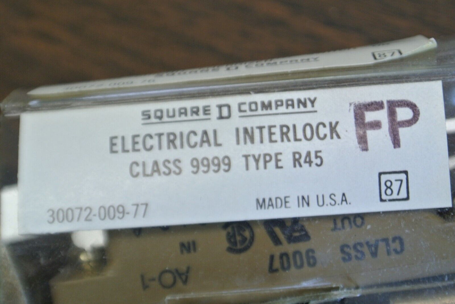 SQUARE D 9999 R-45 Ser. A / SPDT ELECTRICAL INTERLOCK / 75645