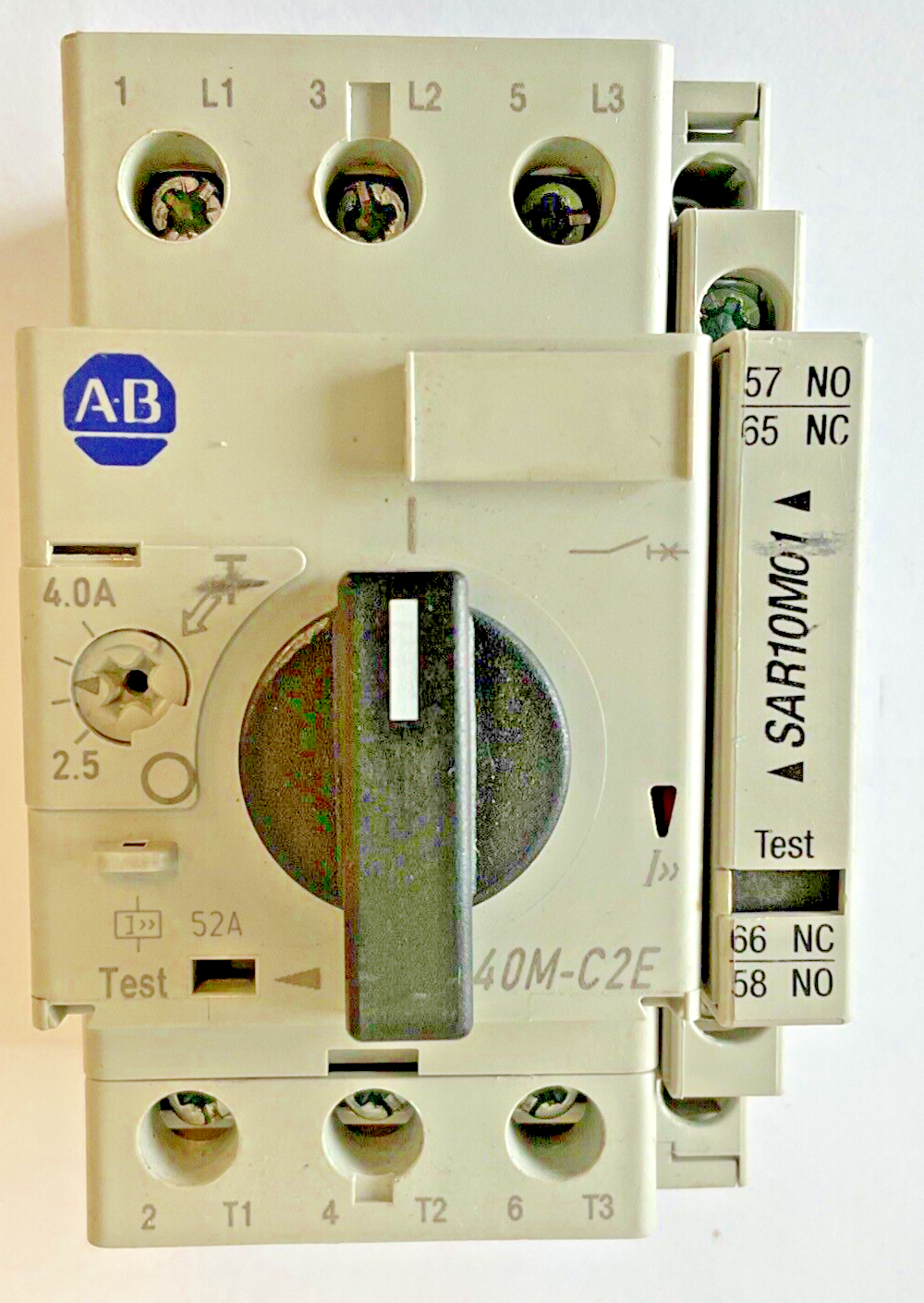 ALLEN BRADLEY 140M-C2E-B40 SER.B MOTOR PROTECTOR W/140-C-A AUX CONTACT SER.A