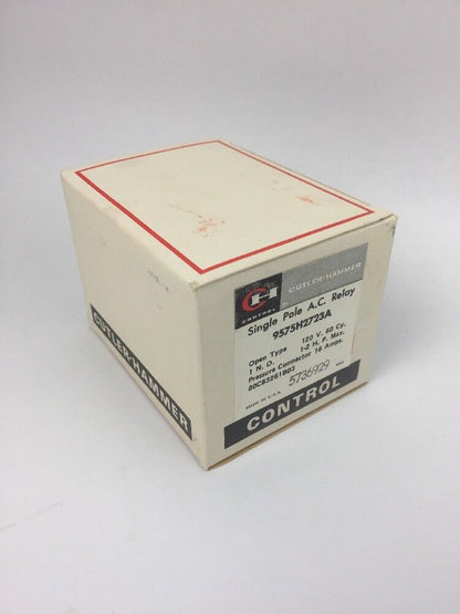 CUTLER HAMMER 9575H2723A SINGLE POLE A.C. RELAY 120 V 60 CY 16 AMPS 1-2 H.P. MAX