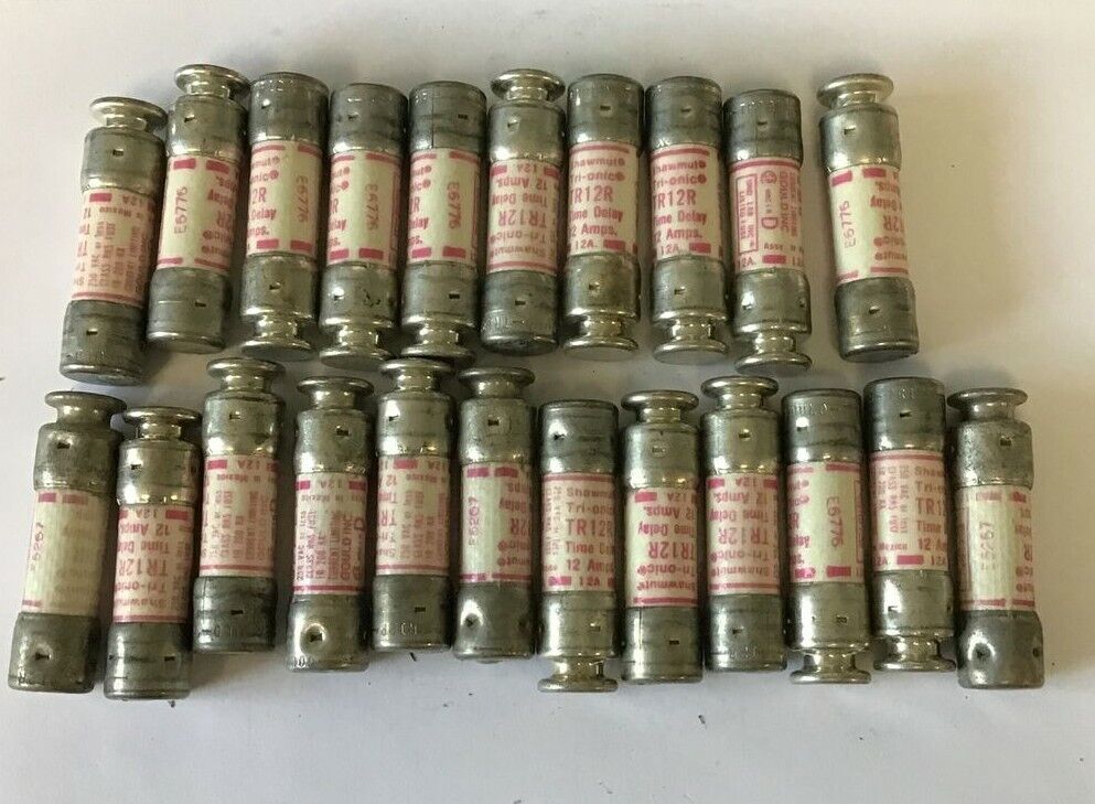 GOULD SHAWMUT TR12R FUSE 12A 250VAC TRI-ONIC TIME DELAY CLASS RK5***LOTOF 22***