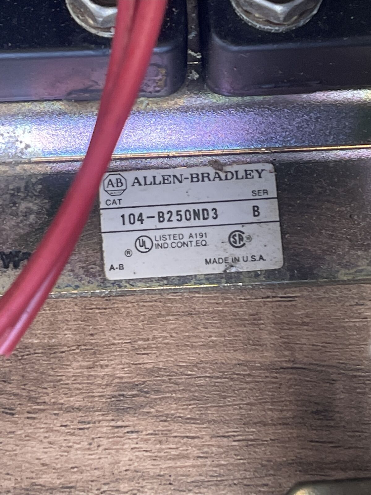 ALLEN BRADLEY 104-B250ND3 REVERSING STARTER SER B 250A 600VAC 250HP 193-DPD200