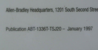 ALLEN-BRADLEY ABT-1336T-TSJ20 TROUBLESHOOTING GUIDE / for 1336 FORCE AC DRIVE