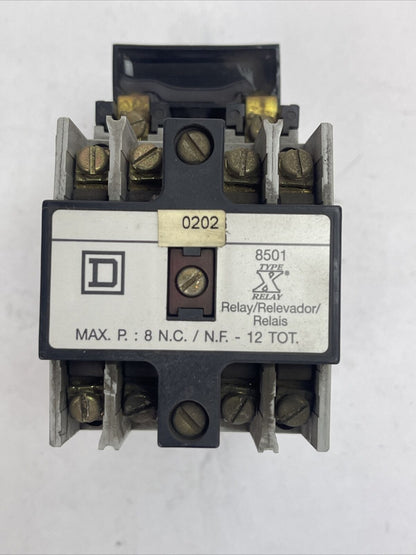 SQUARE D 8501X040 INDUSTRIAL CONTROL RELAY SER A COIL 120V 60HZ