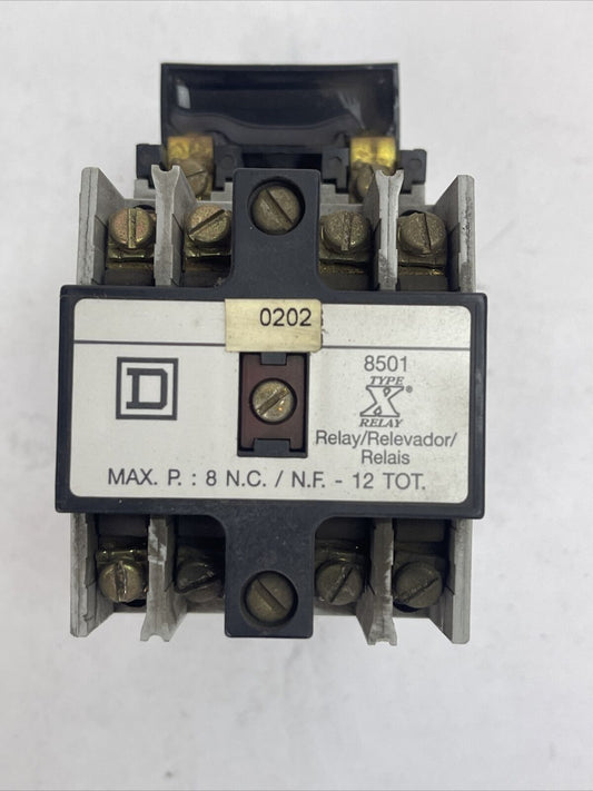 SQUARE D 8501X040 INDUSTRIAL CONTROL RELAY SER A COIL 120V 60HZ