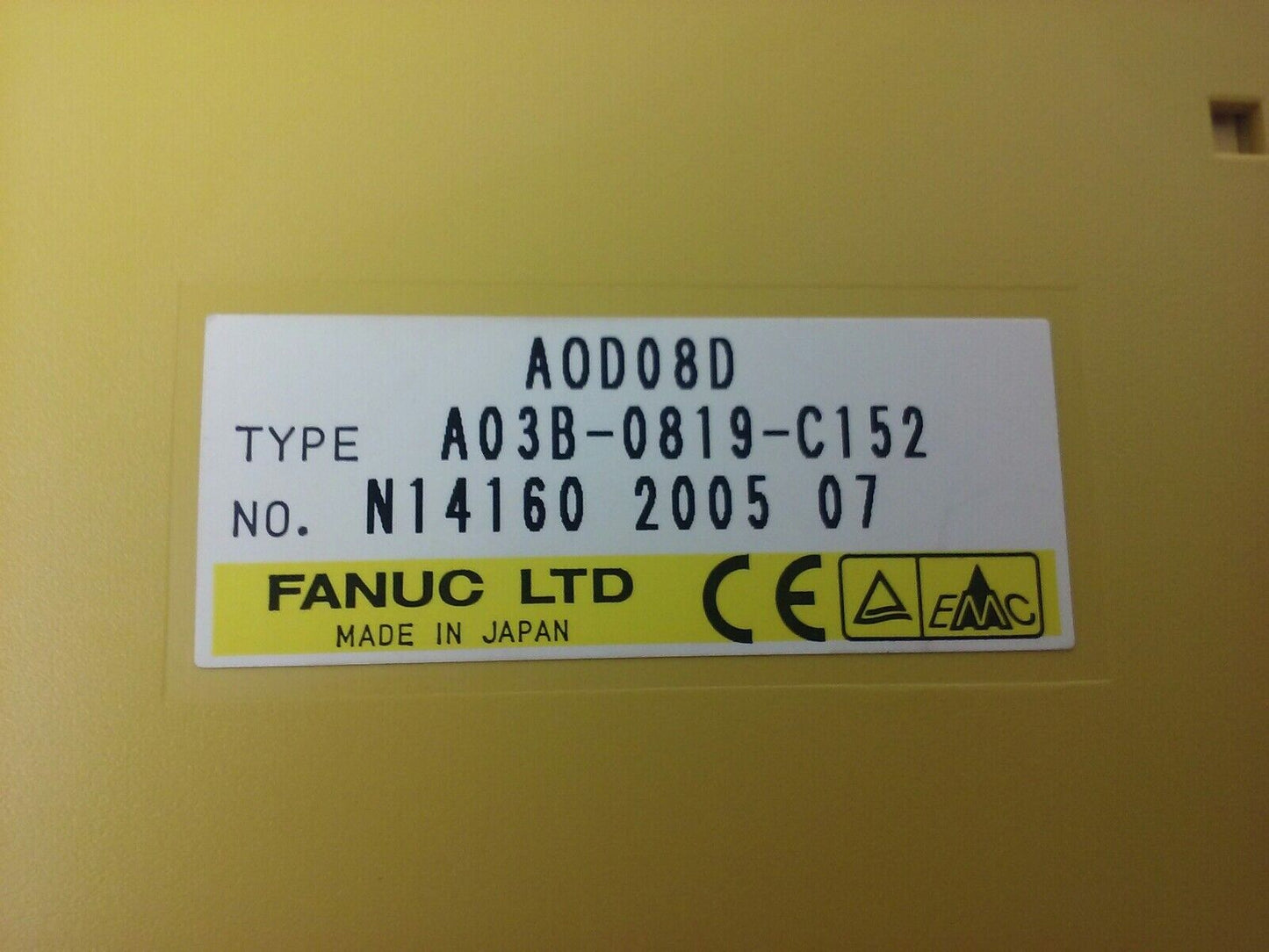 FANUC A0D08D TYPE A03B-0819-C152 INTERFACE MODULE, USED, MISSING FRONT COVER