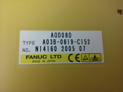 FANUC A0D08D TYPE A03B-0819-C152 INTERFACE MODULE, USED, MISSING FRONT COVER