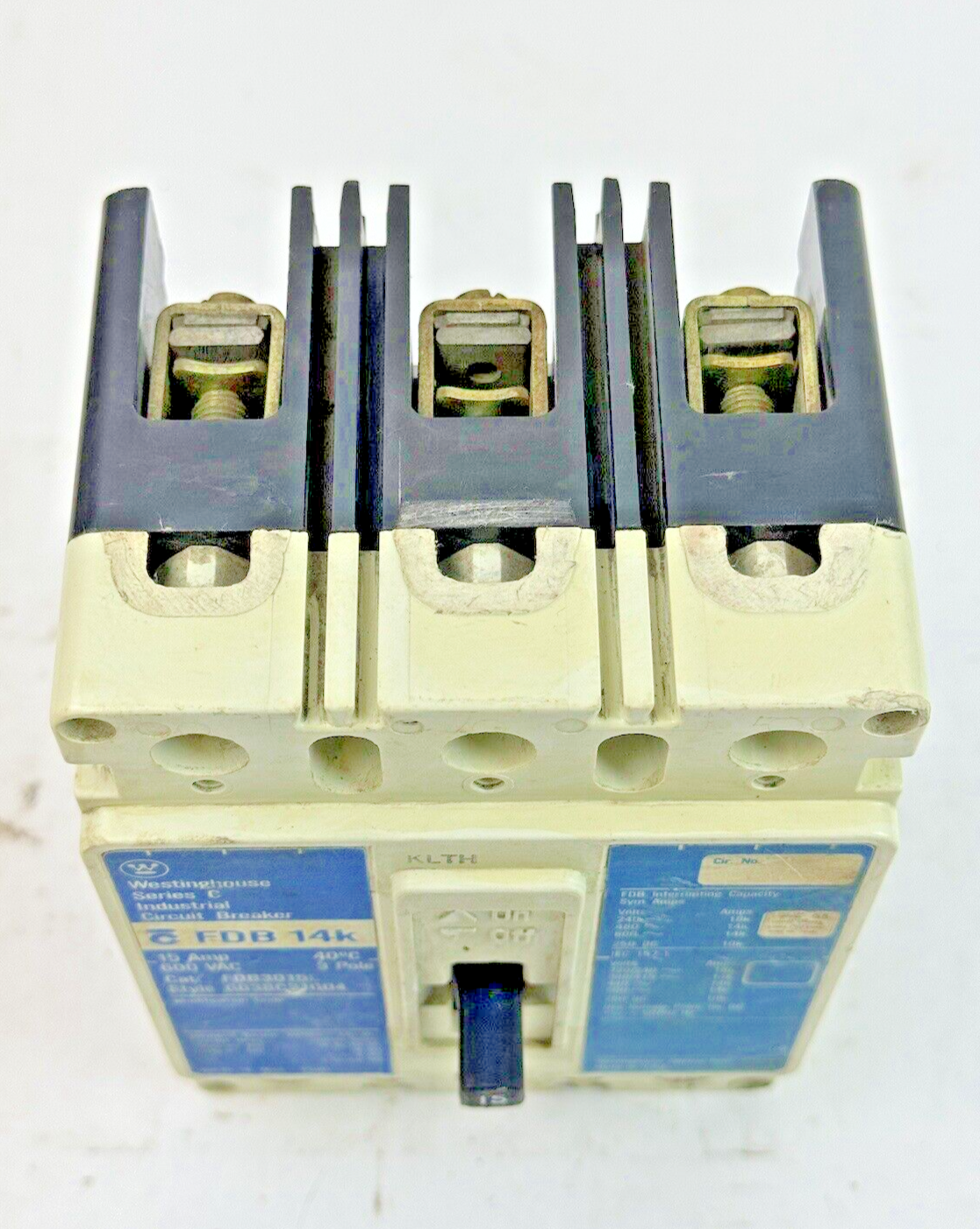 EATON / CUTLER-HAMMMER - FDB3015L - CIRCUIT BREAKER - 3 POLE/ 15 A/ 600 VAC