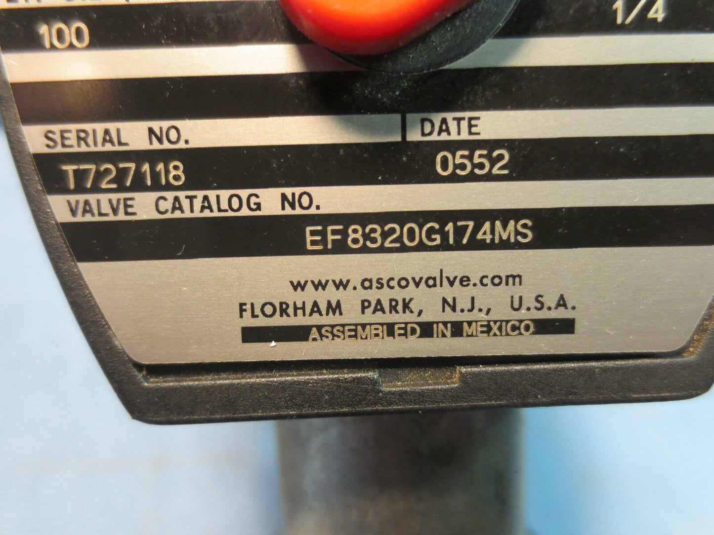 ASCO RED-HAT EF8320G174MS VALVE - 1/4" PIPE, 17.1 WATTS